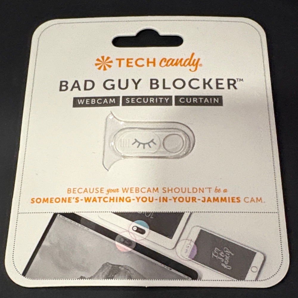 Host Pick!Tech Candy Webcam Security Cover - White/Silver Lashes Bad Guy Blocker